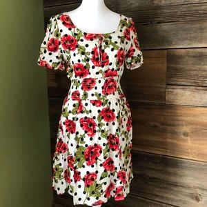 Romeo + Juliet Couture Floral Polka Dot Dress